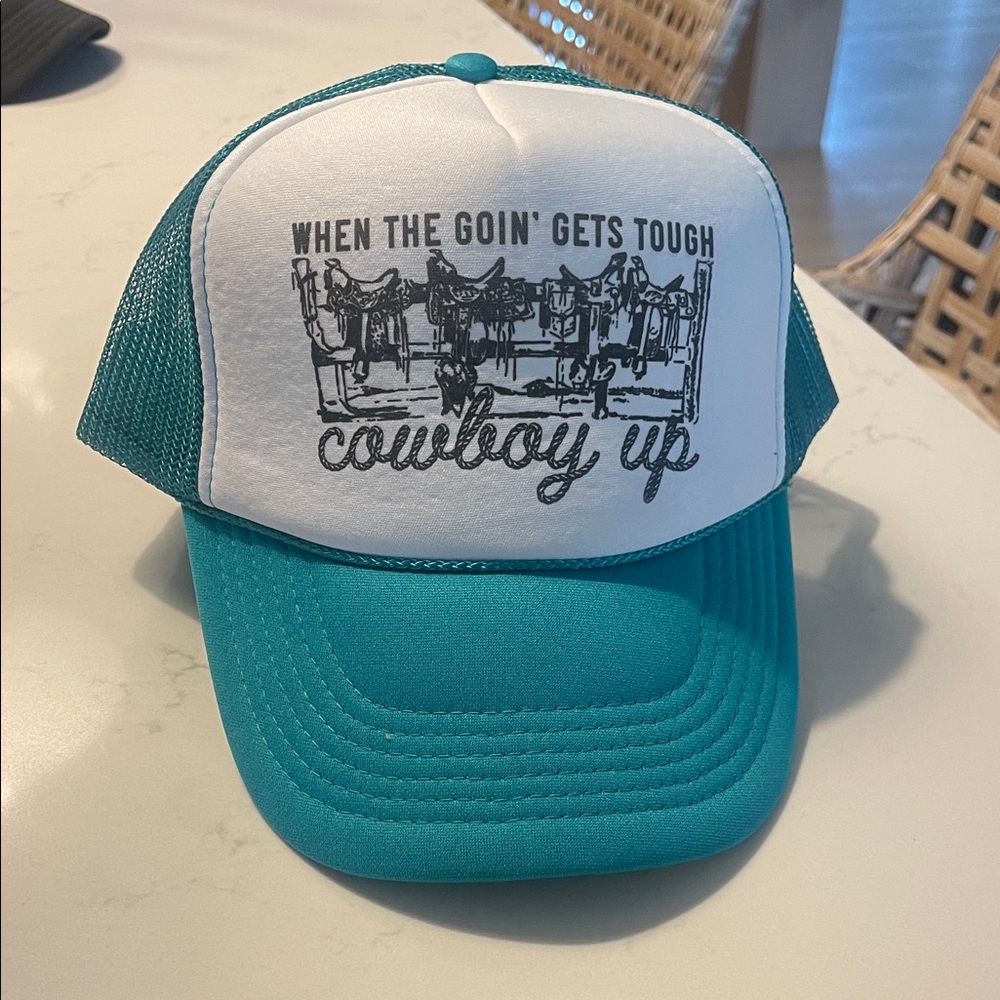Trucker Hat with Cowboy Up Design